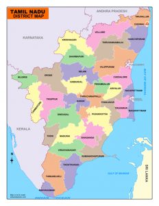 Tamil Nadu District map.