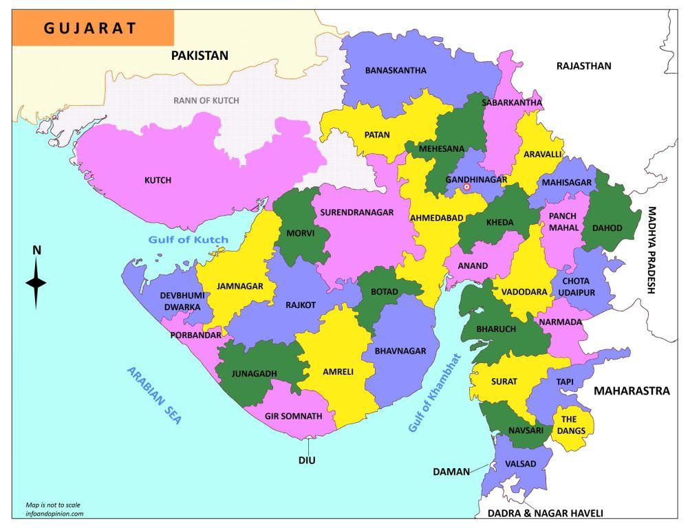 Gujarat Map-Download Free Maps In Pdf - Infoandopinion