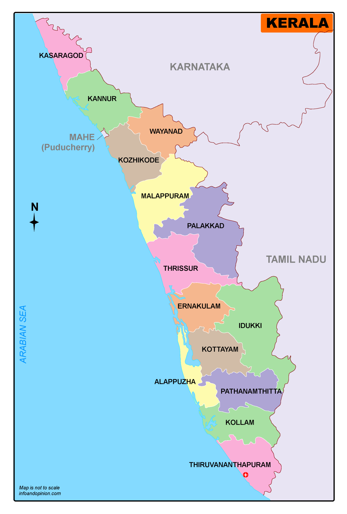 Kerala Map-Download Free Kerala Map In Pdf - Infoandopinion