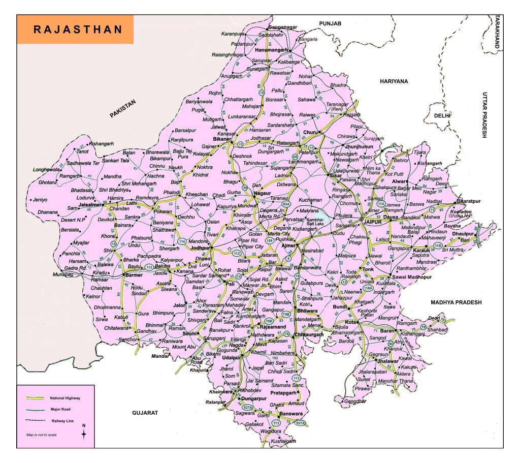 Rajasthan MapDownload Free Pdf Map Of Rajashtan State Infoandopinion