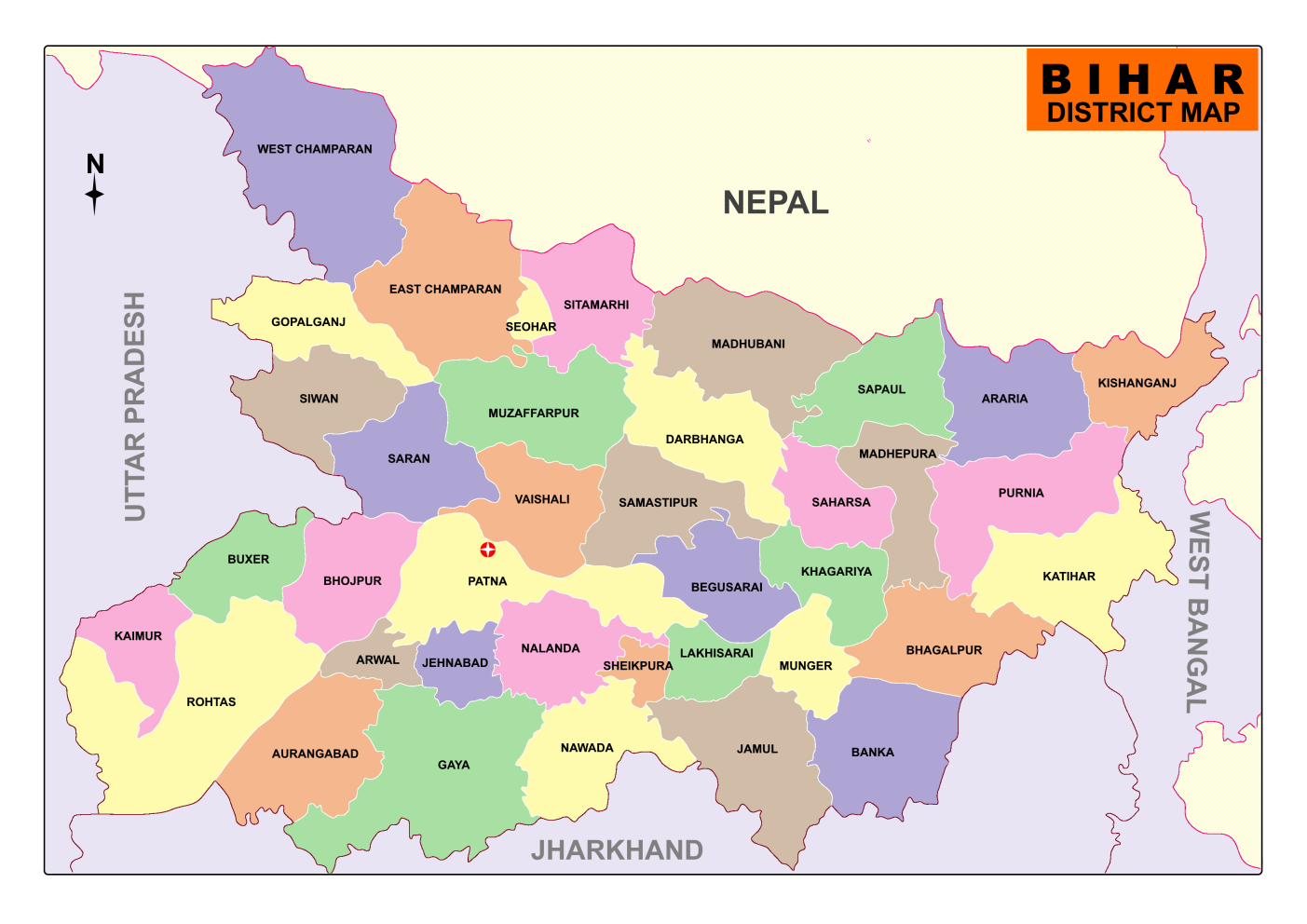 Bihar Map Download Free Map Of Bihar List Of Districts Infoandopinion