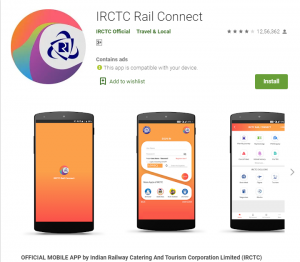 Government of India Apps irctc rail connect