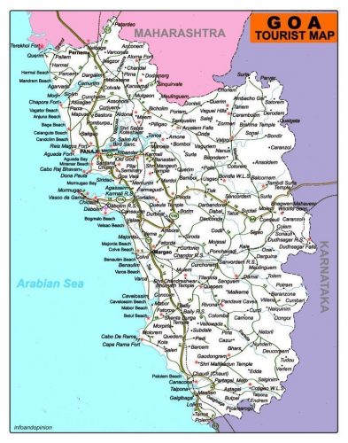 goa map with tourist places