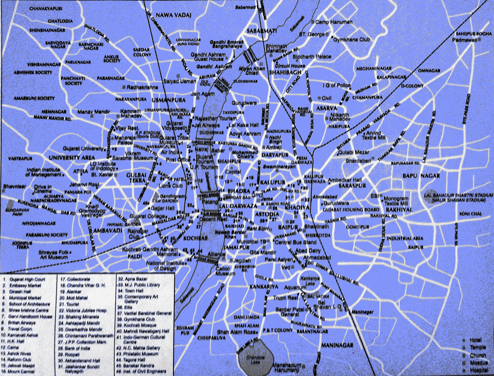 Tourist Places in Ahmedabad and Ahmedabad Map