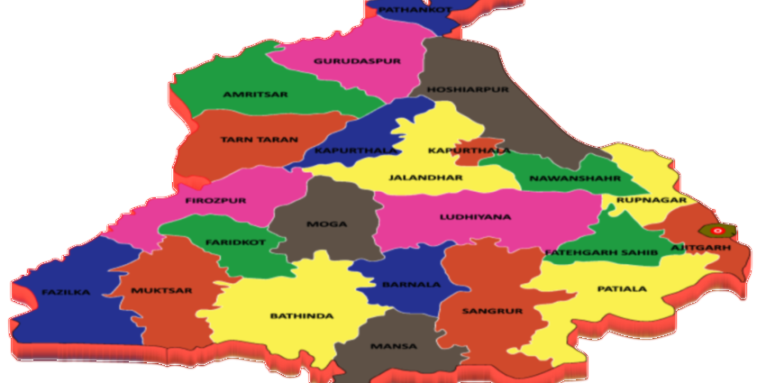 Punjab Map With Districts - Bank2home.com