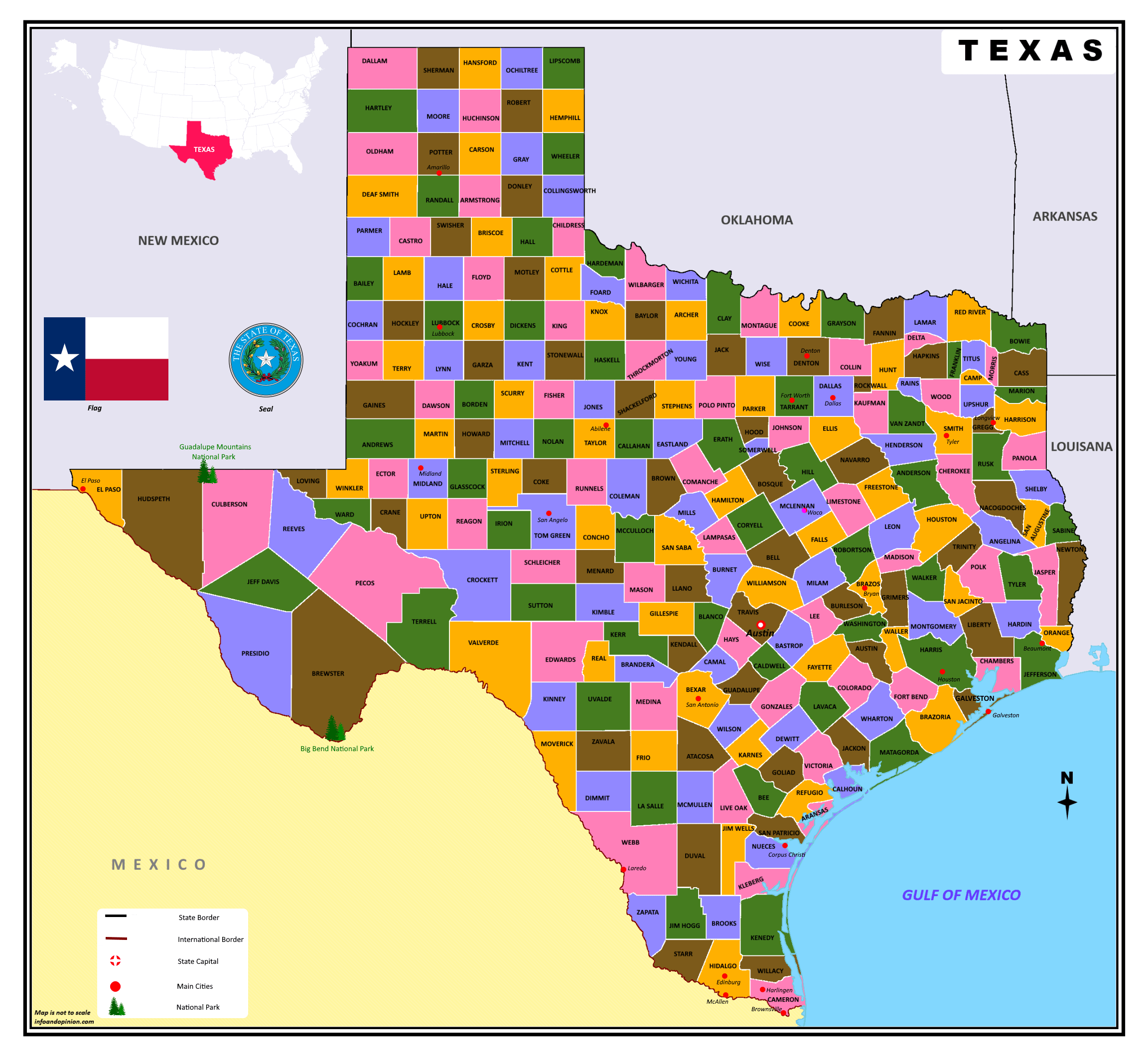 Texas map free to download